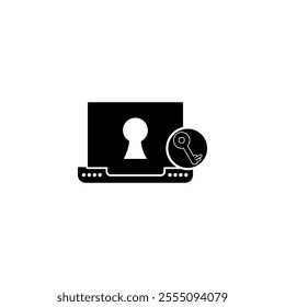 Screen Lock, Laptop Key pass icon. Internet security icon. Cyber security icon vector