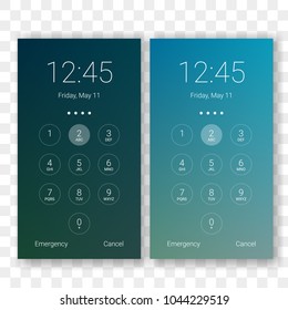 Plantilla de fondo de contraseña de bloqueo de pantalla. Comprobador de identificación de teléfono inteligente contraseña de bloqueo de pantalla o autenticación de código de acceso de pantalla de bloqueo con pantalla de reloj