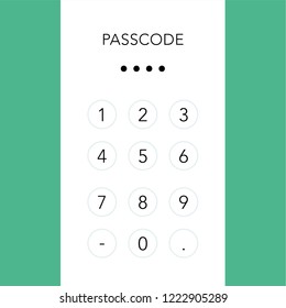 Screen lock password. Concept of UI design. Vector illustrations