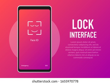 Screen Lock. PInterface for lock screen or enter password pages. Vector illustration.
