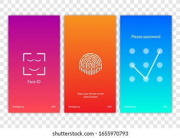 Screen Lock. PInterface for lock screen or enter password pages. Vector illustration.