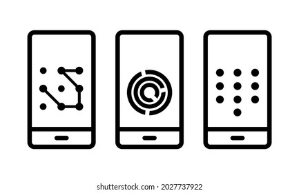 Screen lock.on smartphone. Enter password mobile phone. Passcode icon. Illustration vector