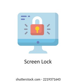Screen Lock Vector  Flat Icon Design illustration. Cloud Computing Symbol on White background EPS 10 File