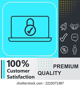 Screen look icon. Social media sign. Vector illustration