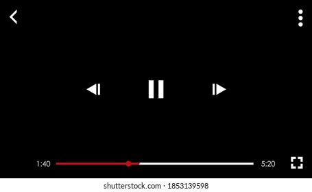 vector de simulación de reproductor de medios de pantalla