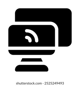 Icono de reflejo de pantalla con glifo de estilo