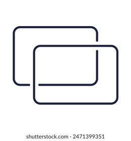 Icono de línea de reflejo de pantalla. Espejo de pantalla para Web, móvil. Pantalla completa, copiar documento de archivo. Tecnología de la información, software informático. Fondo blanco. Trazo de Vector editable. Píxel perfecto. 