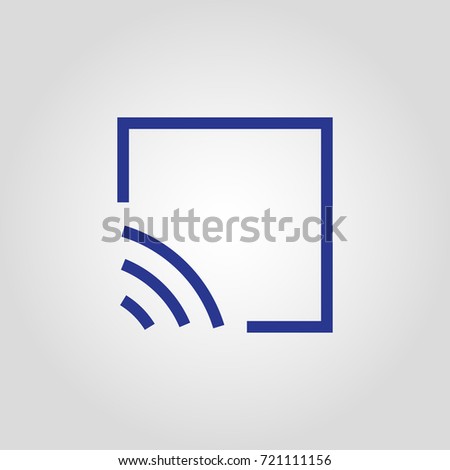 screen mirroring, wifi hotspot or broadcast flat isolated vector
