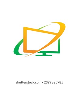 screen monitor computer vector logo