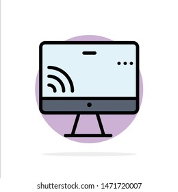 Screen, Monitor, Screen, Wifi Abstract Circle Background Flat color Icon