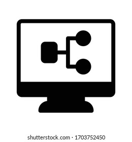 screen network vector glyph flat icon 