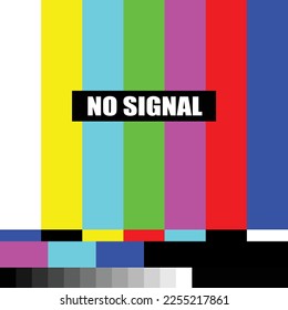 Screen offline tv. TV screen saver no signal, vector illustration