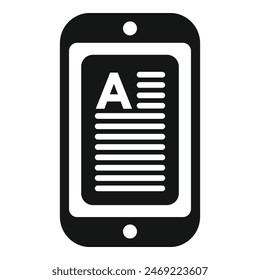 Screen online ebook icon simple vector. Reading media. Archive page course