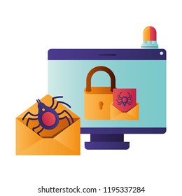screen with open letter isolated icons