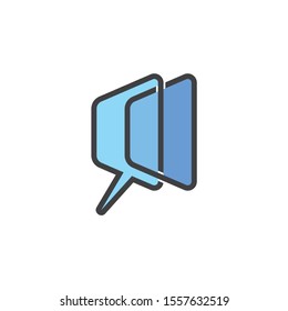 screen outline linked line logo vector