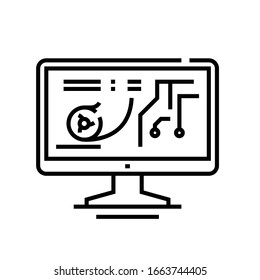 Icono de línea de páginas de pantalla, signo de concepto, ilustración de vector de esquema, símbolo lineal.
