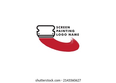 SCREEN PAINTING LOGO VECTOR TEMPLATE