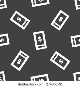 Screen of phone with dollar emblem on it, repeated on grey background