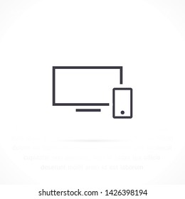 screen and phone  vector icon 10 eps , Lorem ipsum Flat design