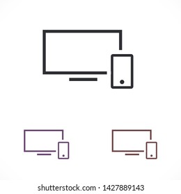 screen and phone  vector icon 10 eps , Lorem ipsum Flat design