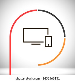 screen and phone  vector icon 10 eps , Lorem ipsum Flat design