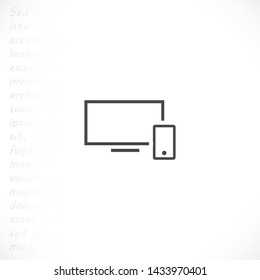 screen and phone  vector icon 10 eps , Lorem ipsum Flat design