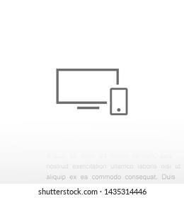 screen and phone  vector icon 10 eps , Lorem ipsum Flat design
