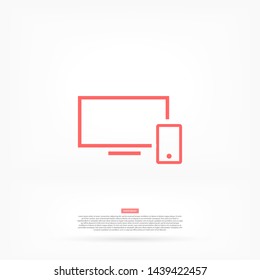 screen and phone  vector icon 10 eps , Lorem ipsum Flat design