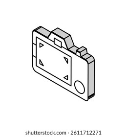 screen photo camera gadget isometric icon vector. screen photo camera gadget sign. isolated symbol illustration