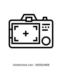 screen photo camera gadget line icon vector. screen photo camera gadget sign. isolated contour symbol black illustration
