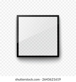 Screen or photo frame isolated on transparent background. Realistic square picture, photograph border. Vector glass black photoframe, display
 - Powered by Shutterstock - Get 15% off with code: PIKWIZARD15