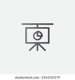 Gráfico circular de pantalla Icono de Office Ilustración Vector de iluminación Color editable