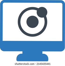 screen planet Vector illustration on a transparent background.Premium quality symbols.Glyphs vector icon for concept and graphic design.