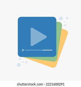 Una pantalla con botón de reproducción, reproductor de medios. iconos web para ui y ux, sitio web o aplicación móvil