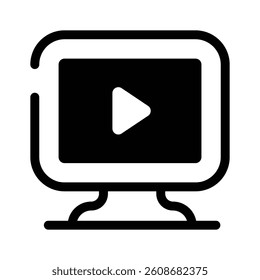 A screen with a play button symbolizing video playback