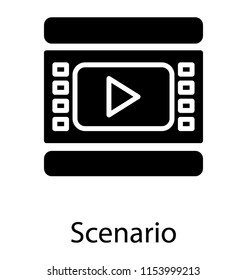 
A screen with the play graphic showing the concept of scenario 
