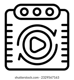 Screen play icon outline vector. Game machine. Live data