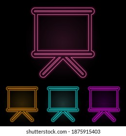 para el conjunto de neones color de presentación. Línea delgada simple, vector de contorno de iconos web para ui y ux, sitio web o aplicación móvil
