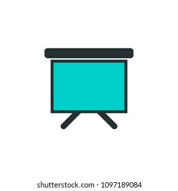 screen for presentation icon. Element of web icon with one color for mobile concept and web apps. Isolated screen for presentation icon can be used for web and mobile on white background