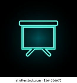Screen for presentation neon icon. Simple thin line, outline vector of web icons for ui and ux, website or mobile application