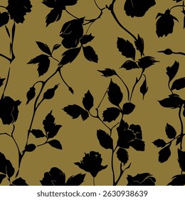screen print black and brown color leaf chines vector file