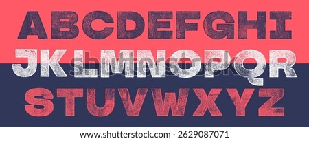 Screen Print Bold Font. Works well at small sizes. Detailed individually textured characters with an eroded halftone, screen print texture. Unique design font