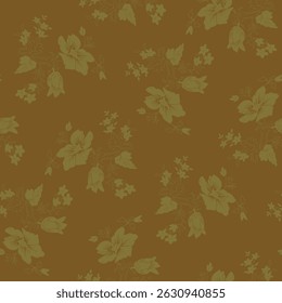 screen print flower and leaf black and brown new design vector