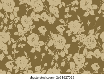 screen print flower with leaf pattern design