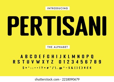 Screen Print Texture Font. Bold Condensed Display Font With Rounded Letters. Suitable For Larger Font Sizes. Typeface For Logotype, Advertising Poster, Title, Headline, Publishing.