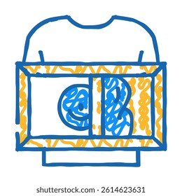 screen printing doodle icon sketch vector. screen printing sign. isolated symbol illustration
