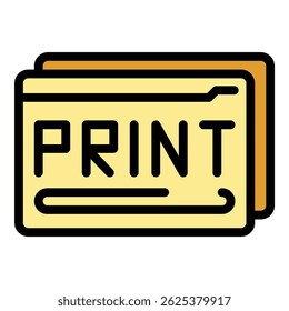 Screen printing icon. Outline Screen printing vector icon for web design isolated on white background color flat