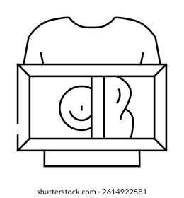 screen printing line icon vector. screen printing sign. isolated contour symbol black illustration