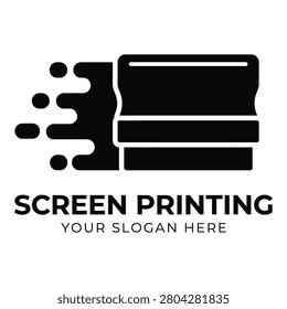 Screen printing logo with abstract design and text placeholder for slogan icon