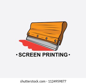 Logo Screen Printing Squeegee Design Vector Stock Vector (royalty Free 